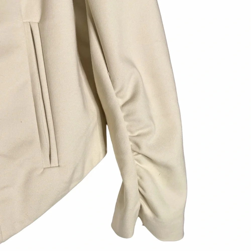Vivienne Vivienne Tam Petite Ruched Sleeve Crop Moto Jacket